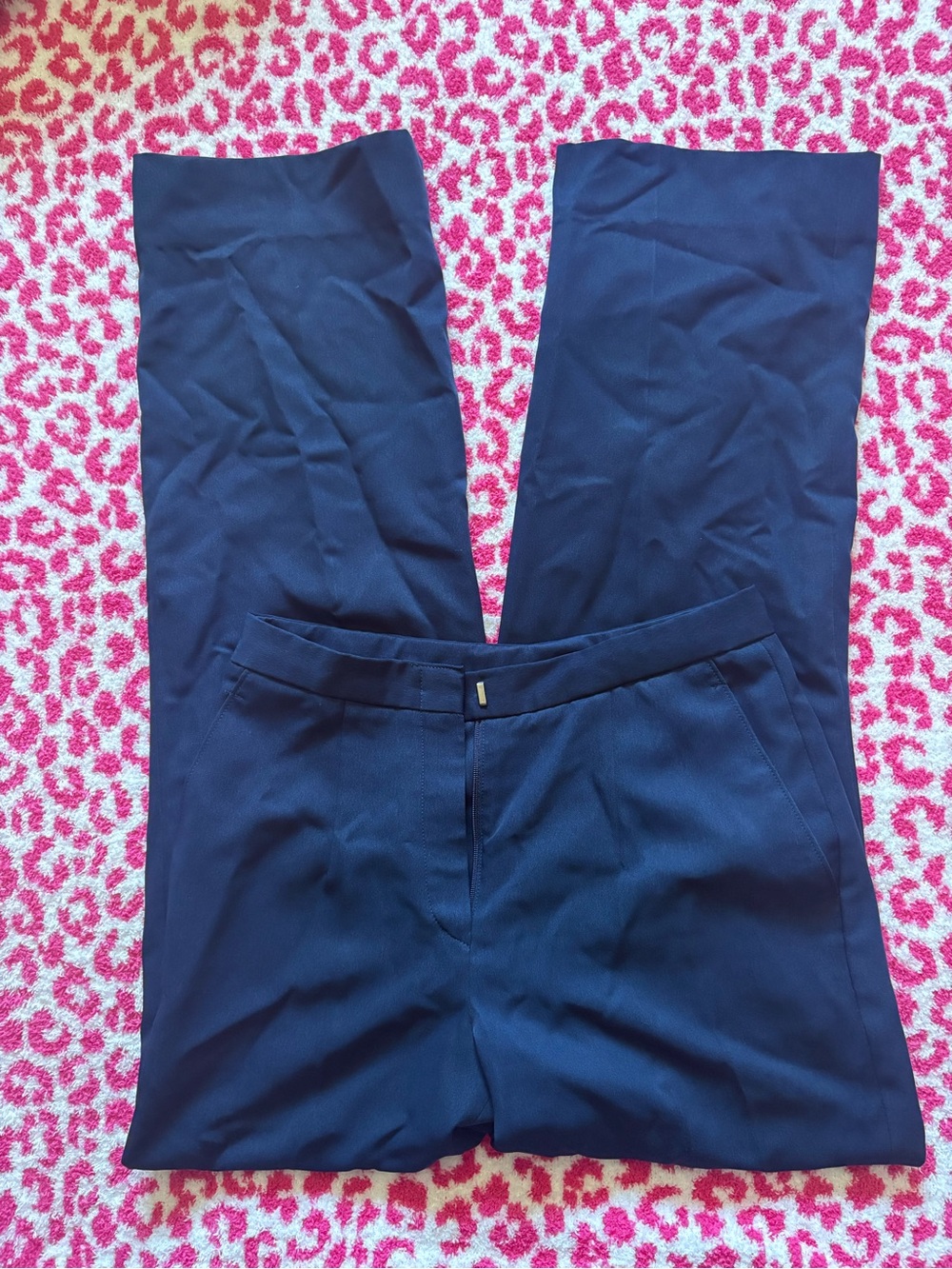 Vintage Cotton House Navy Wide Leg Trousers | Career Core Chic